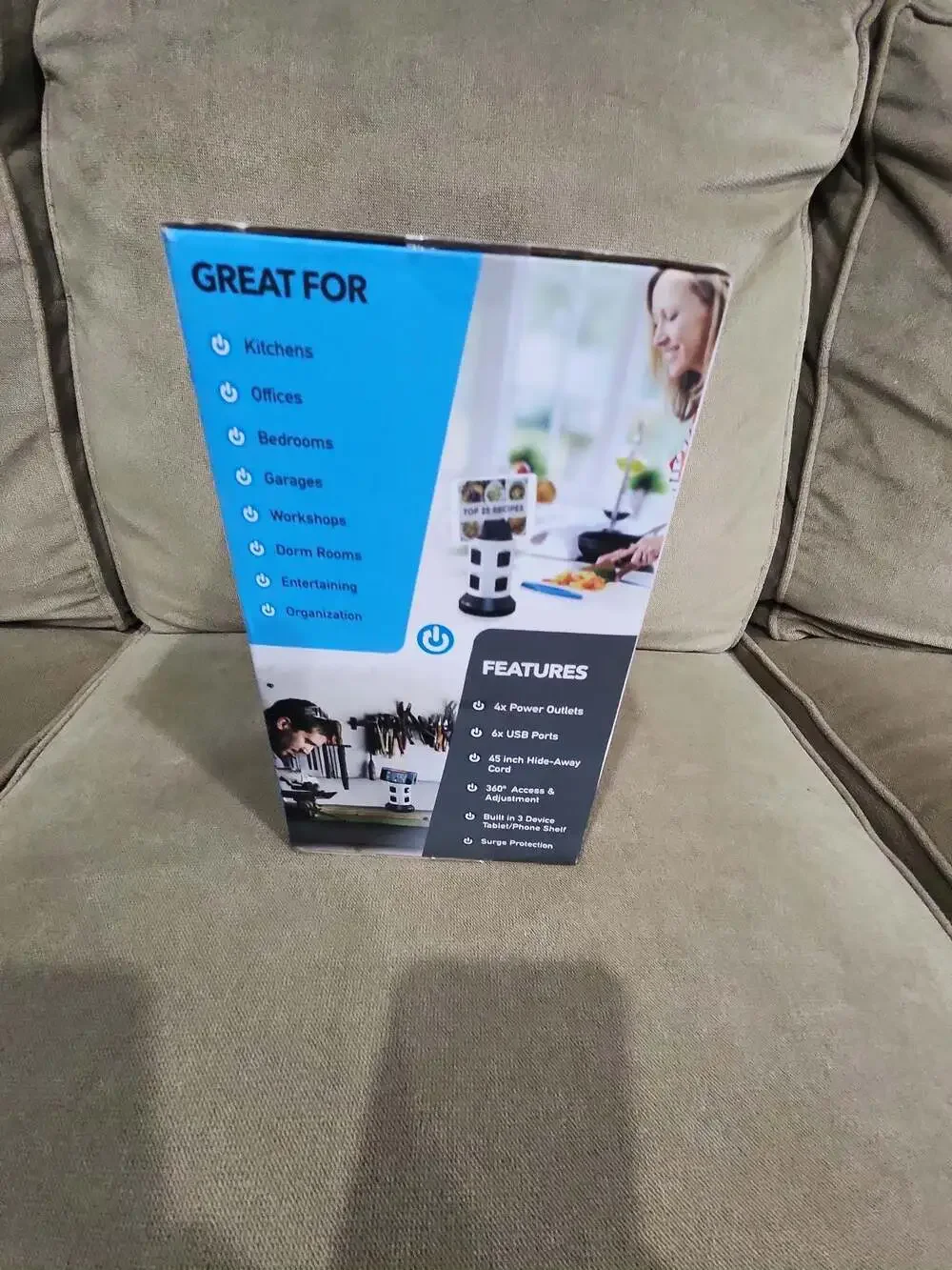 Bell + Howell SpinPower Rotating Surge Protector Charging Station
